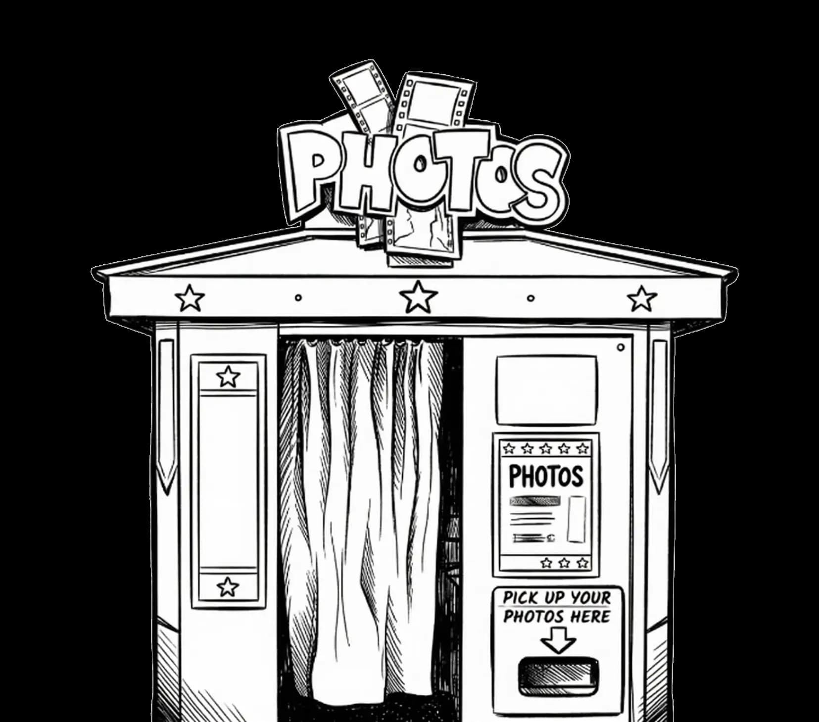 SnapBooth online photo booth — camera preview with filters and photo strip templates